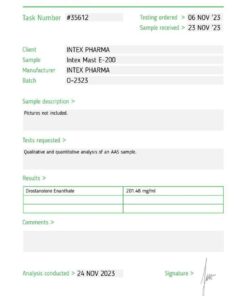 Intex Pharma Mast E-200 (Drostanolone Enanthate)